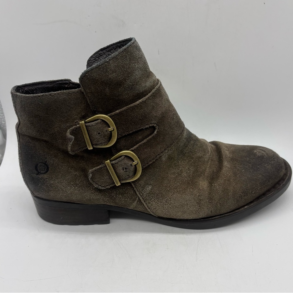 Born Concept Prugna Distressed F06317 Brown Suede Leather Booties 8.5